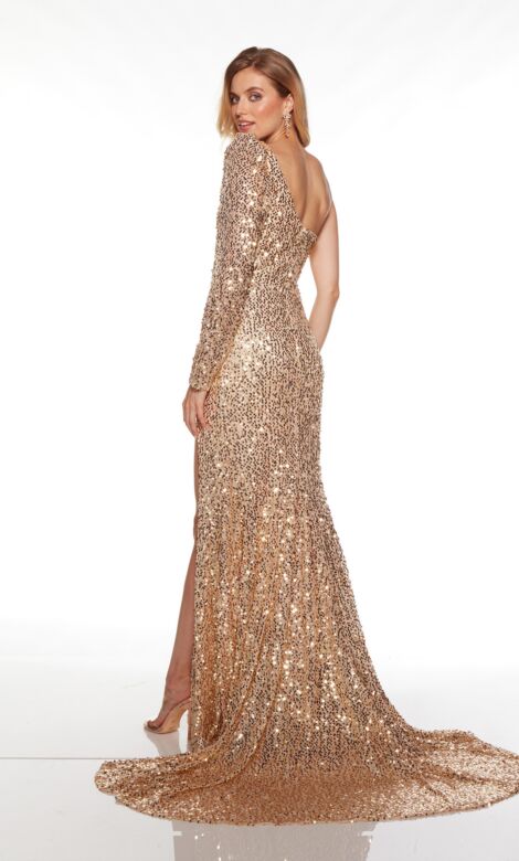 Alyce Paris 61376 One Sleeve Sequin Dress
