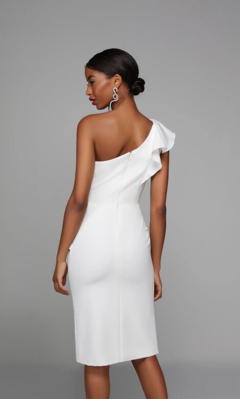 Alyce Paris 70007 One Shoulder Ruffle Dress