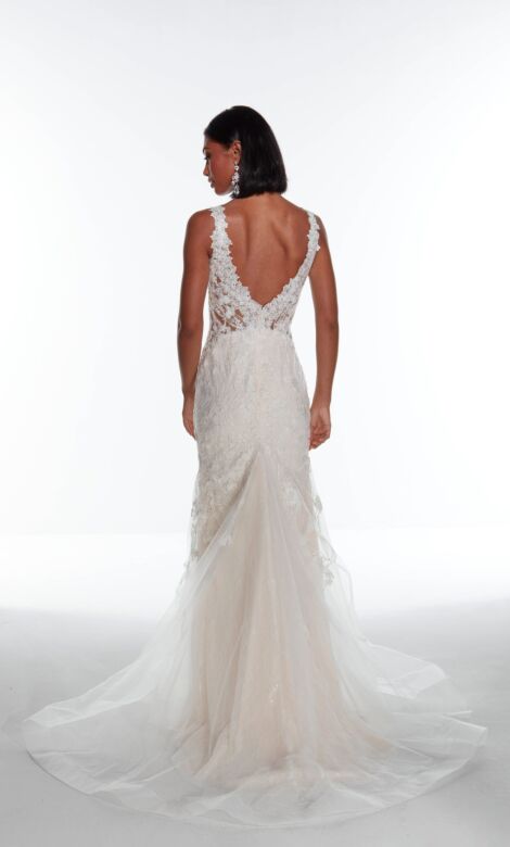 Alyce Paris 7017 Illusion Side Lace Wedding Dress