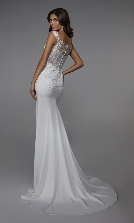 Alyce Paris 7026 Illusion Back Embroidered Wedding Gown