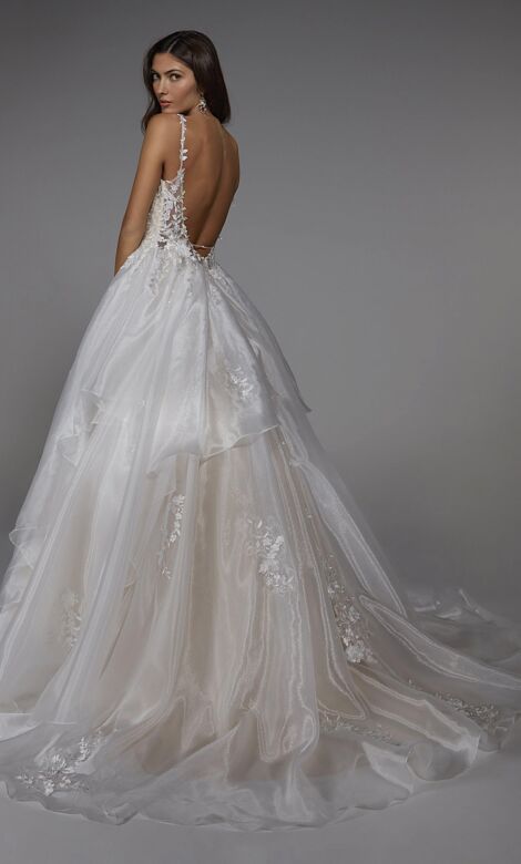 Alyce Paris 7047 Waterfall Skirt Backless Bridal Dress