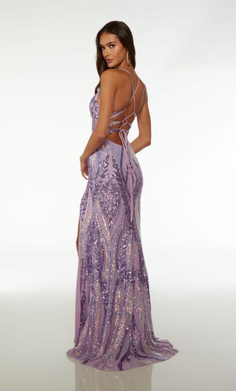 Alyce Paris 61658 Plunging Neckline Sequin Dress