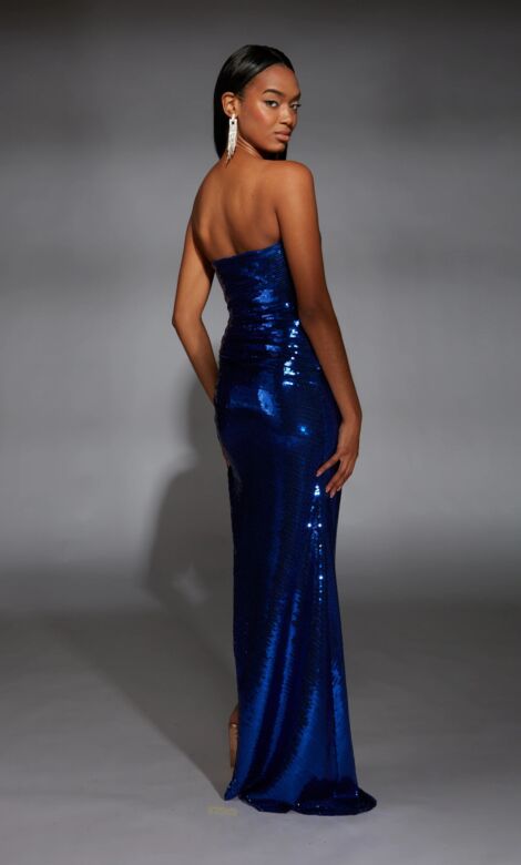Alyce Paris 61747 Side Slit Strapless Sequin Dress