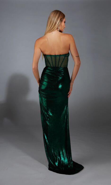 Alyce Paris 61784 Illusion Corset Strapless Metallic Dress