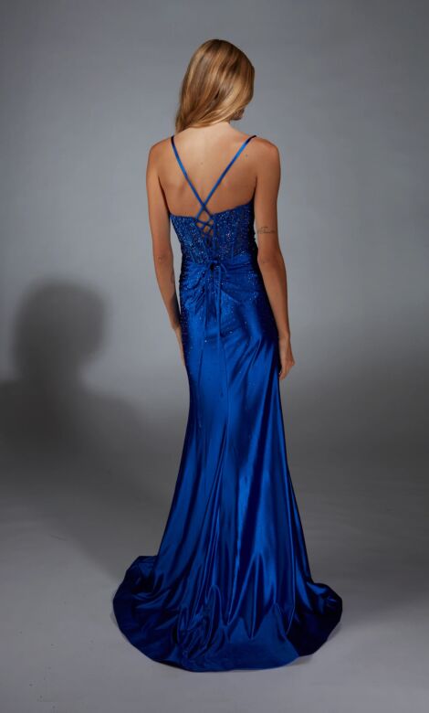 Alyce Paris 61827 Illusion Corset Skirt Slit Dress