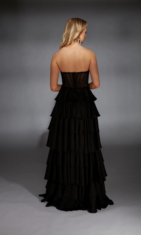 Alyce Paris 61833 Layered Skirt Embellished Corset Dress