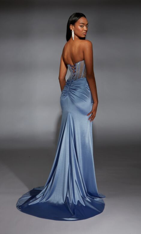 Alyce Paris 61863 High Slit Illusion Corset Dress