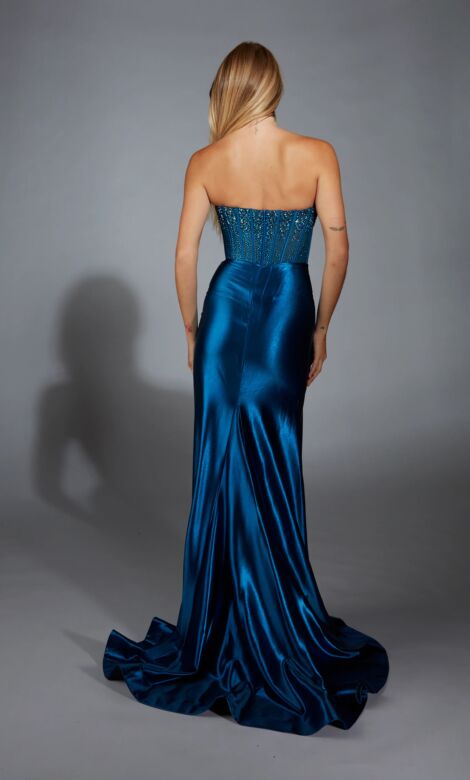 Alyce Paris 61879 Slit Skirt Embellished Corset Dress