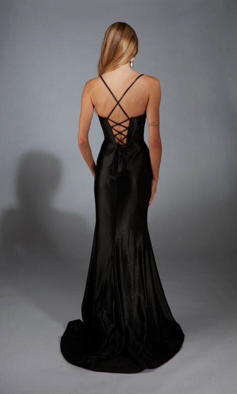 Alyce Paris 61950 Embellished Top High Slit Dress