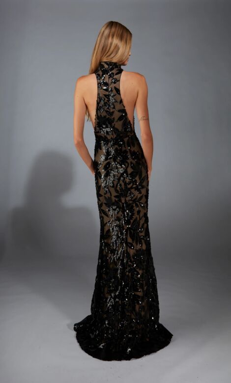 Alyce Paris 61979 Racerback High Neck Sequin Dress