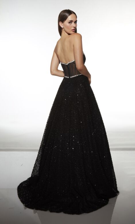 Alyce Paris 61982 Illusion Bodice Beaded Skirt Dress