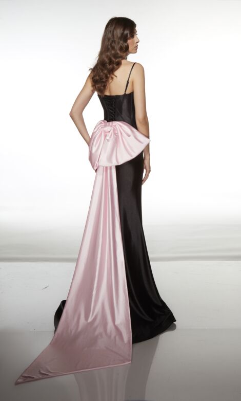 Alyce Paris 61983 Spaghetti Strap Basque Waist Dress