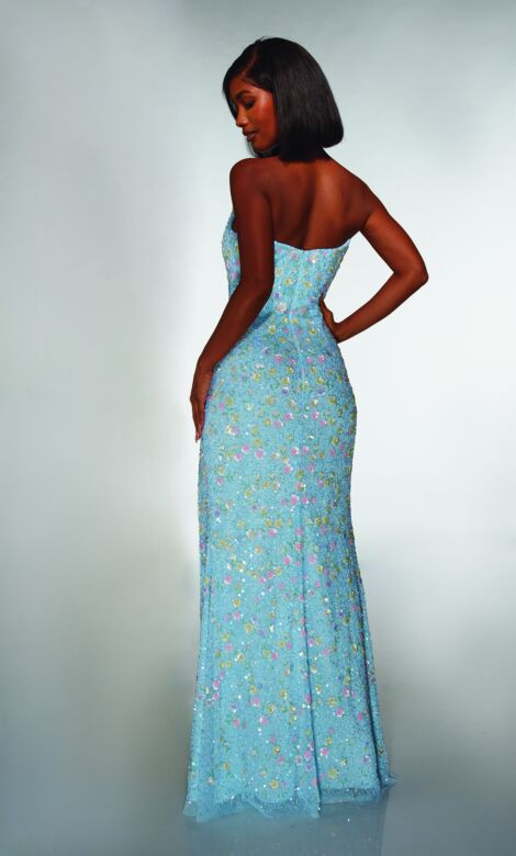 Alyce Paris 61998 High Slit Beaded Strapless Dress