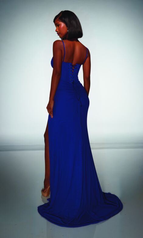 Alyce Paris 62002 Ruched Bust Lace-Up Back Fitted Dress