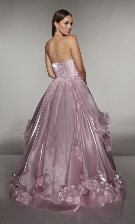Alyce Paris 62014 Removable Floral Strap Corset Bodice Dress