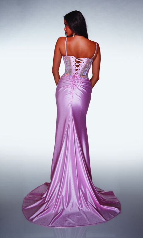Alyce Paris 62022 Plunging Neck Ruched Derriere Dress