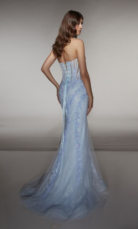 Alyce Paris 62036 Corset Top Lace-Up Back Dress