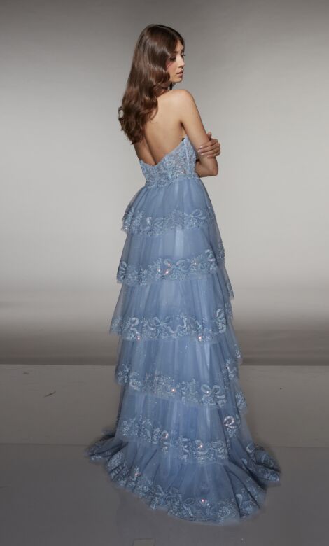 Alyce Paris 62037 High Slit Plunging Halter Neck Dress