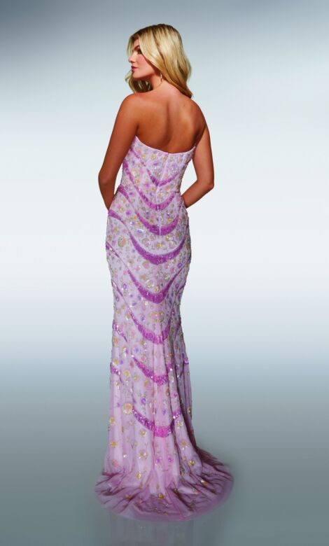 Alyce Paris 62038 Plunging Neck Beaded Strapless Dress