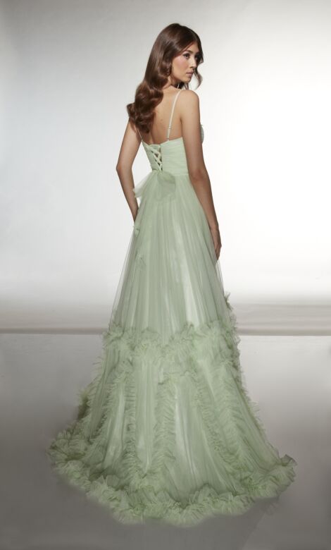 Alyce Paris 62043 Sweetheart Neck Ruffle Hem Dress