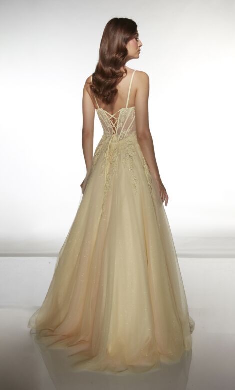 Alyce Paris 62061 Spaghetti Strap Plunging Neck Dress