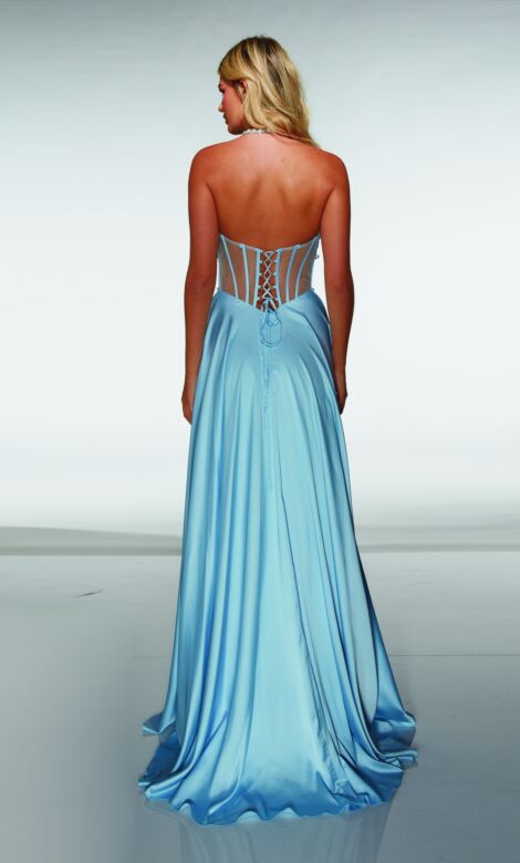 Alyce Paris 62064 Sheer Bodice High Slit Dress