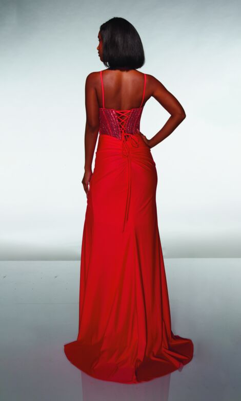 Alyce Paris 62088 Draped Skirt Ruched Derriere Dress