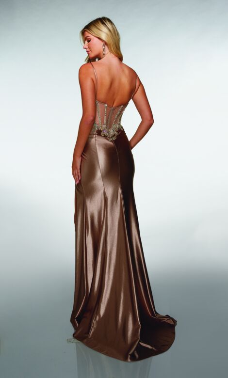 Alyce Paris 62154 Spaghetti Strap Sheer Corset Dress