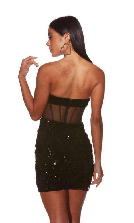 Alyce Paris 4934 Illusion Top Strapless Sequin Dress