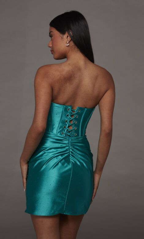 Alyce Paris 40187 Slit Skirt Fitted Beaded Satin Dress