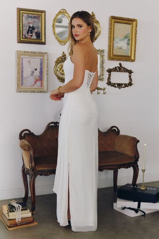 Amoris T726W Mina Scoop Neckline Lace-Up Wedding Dress