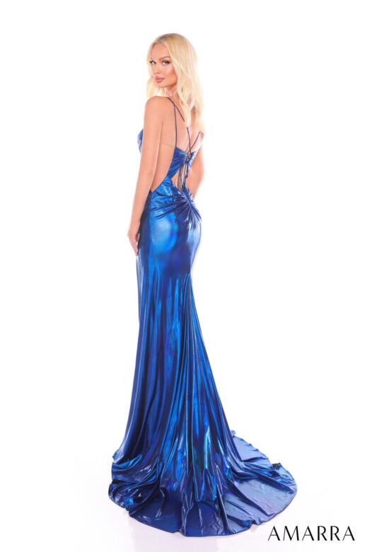 Amarra 88100 Ruched Bodice Metallic Dress