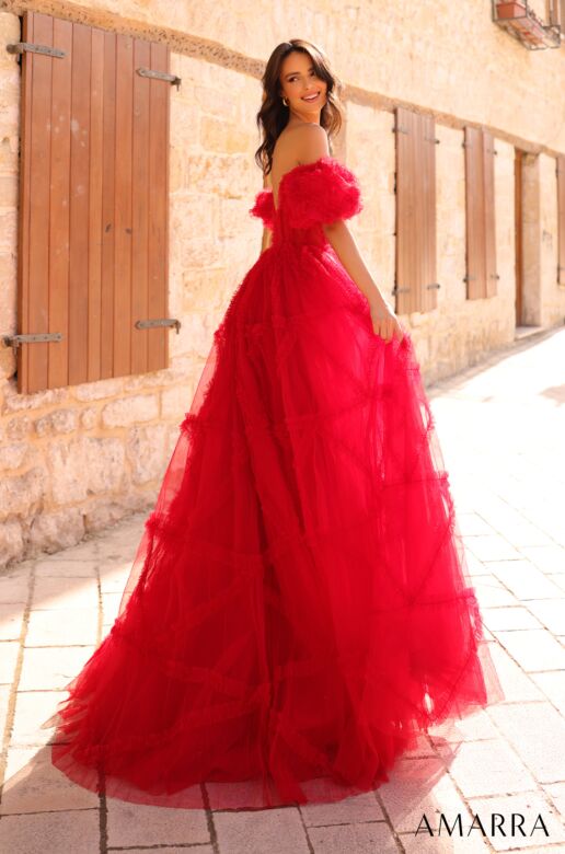 Amarra 94002 Off The Shoulder Ruffle Dress