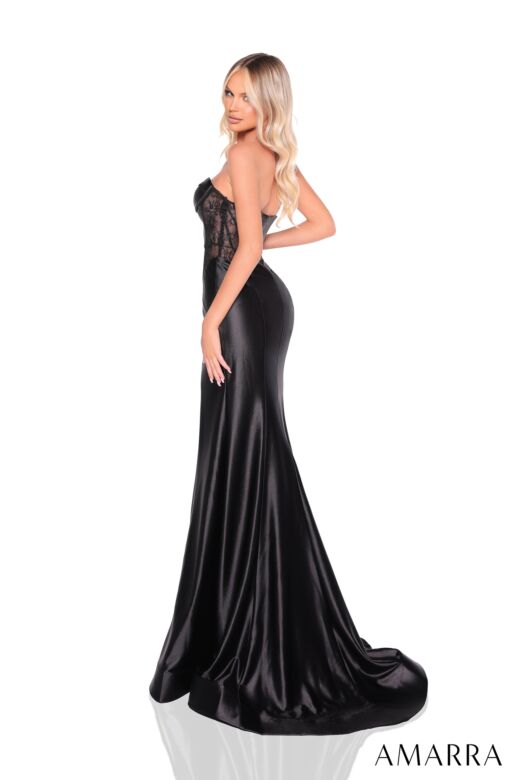Amarra 88335 Lace Sides Strapless Sweetheart Neckline Dress