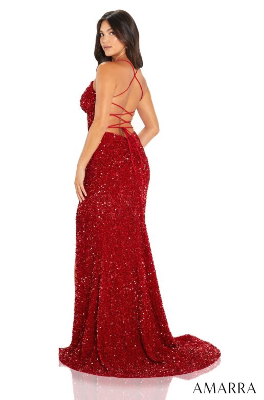 Amarra 88635 High Slit Sequin Dress