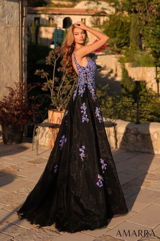 Amarra 89373 Square Neckline with Overskirt Dress