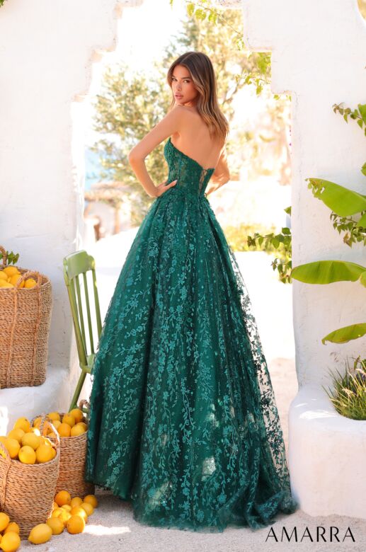 Amarra 89427 Sweetheart Neckline Floral Lace Dress