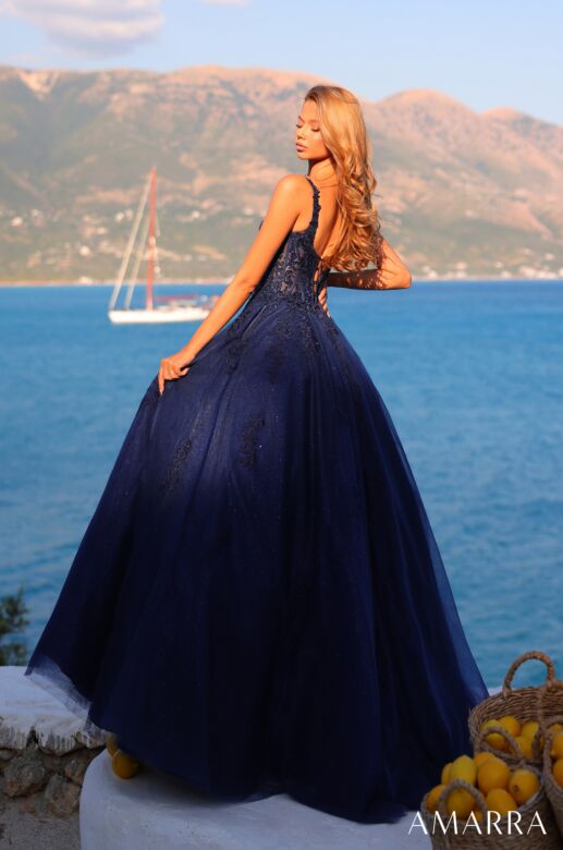 Amarra 89429 Glitter Tulle Skirt Embellished Dress