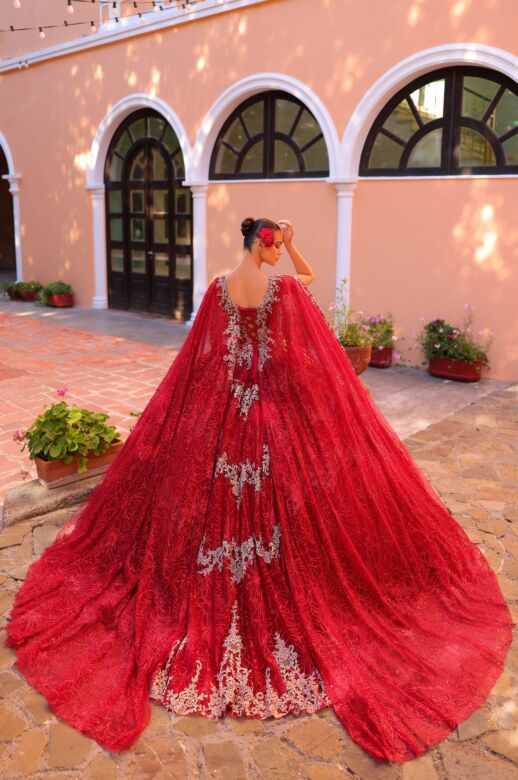 Amarra 54296 Removable Cape Sleeve Sweet 16 Dress