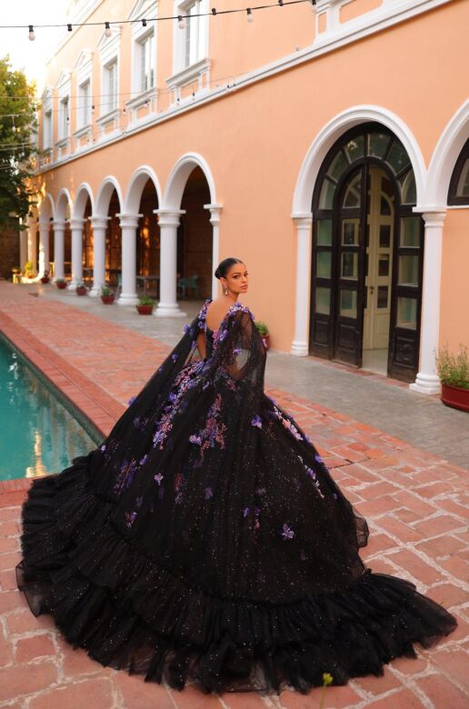 Amarra 54318 Cape Sleeve Sweetheart Neck Quinceanera Dress