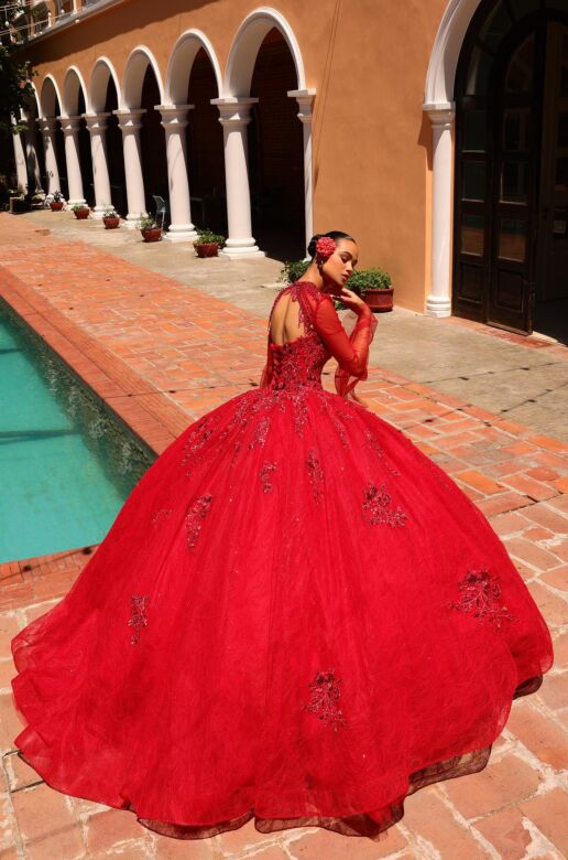 Amarra 54328 Bell Sleeve Topper Quinceanera Dress