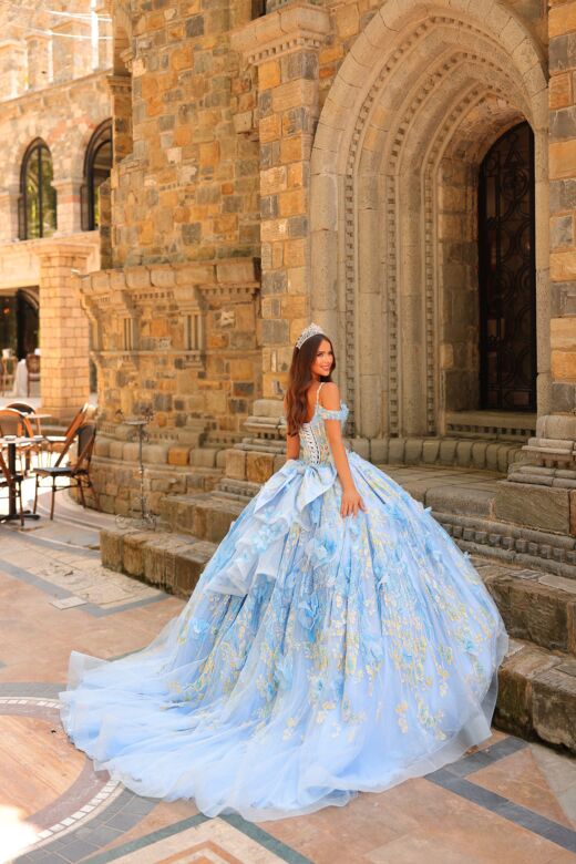 Amarra 54232 Cold-Shoulder Illusion Bodice Dress