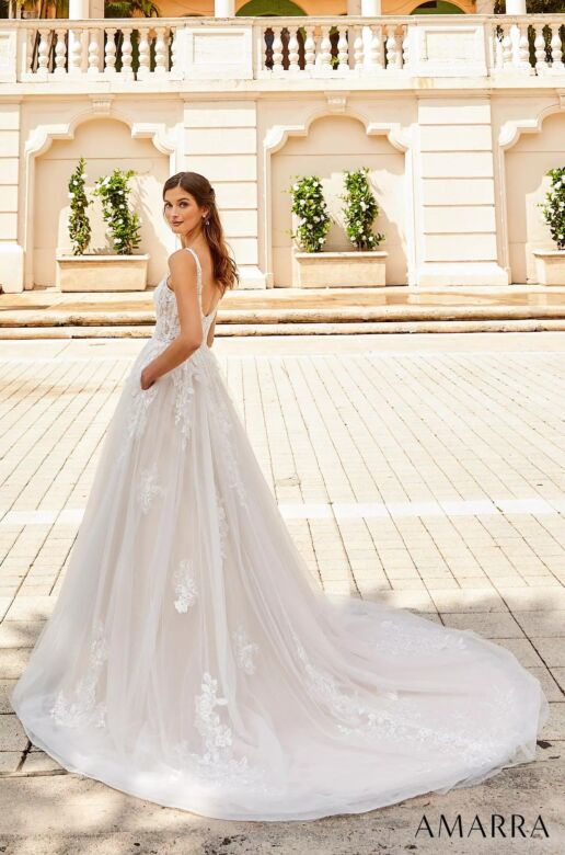 Amarra 84363 Willow Scoop Neck A-Line Bridal Gown