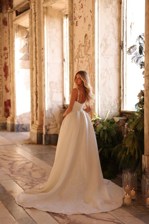 Amarra 89145 Rachel Draped Bodice Peek-A-Boo Neck Bridal Gown