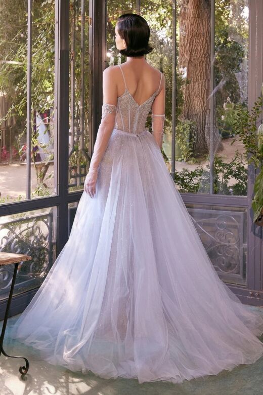 Andrea and Leo A1361 Removable Overskirt Scoop Neck Evening Gown