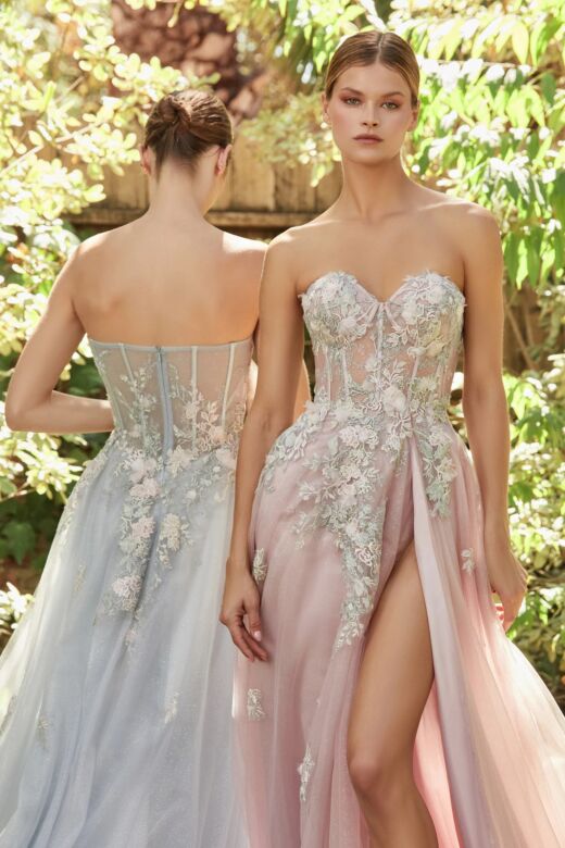 Andrea and Leo A1089 Penelope High Slit Strapless Sweetheart Dress