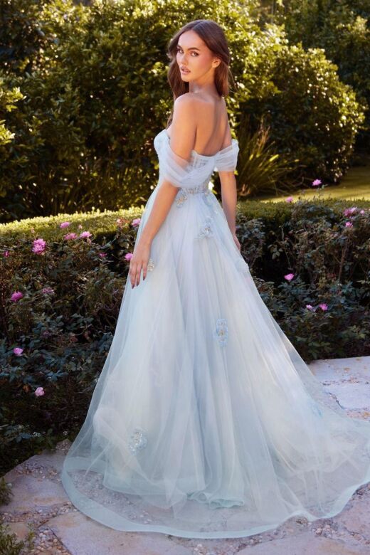 Andrea and Leo A1246 Off-The-Shoulder Illusion Corset Dress