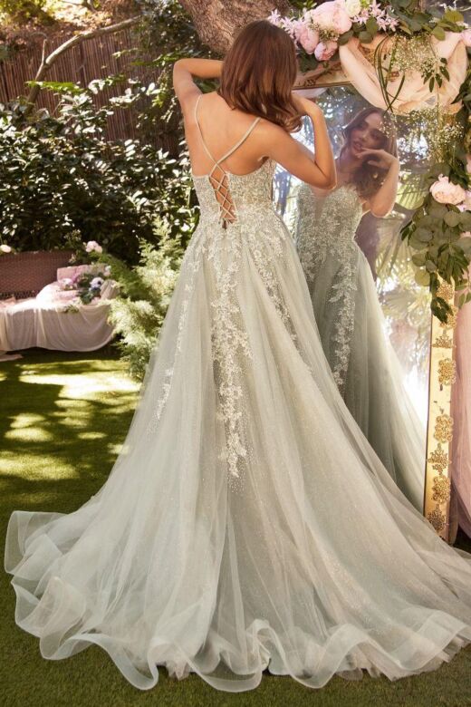 Andrea and Leo A1261 A-line Plunging Neck Dress