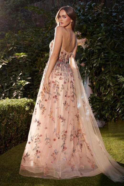 Andrea and Leo A1289 One-Shoulder Back Streamer Dress