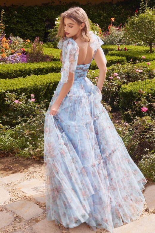 Andrea and Leo A1332 Bow-Tie Strap Floral Dress
